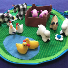 Load image into Gallery viewer, Eco friendly farm play set handmade from fabric
