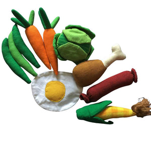 Meat and vegetable play set for toddlers
