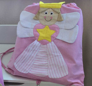 Fabric gym bag pink princess design