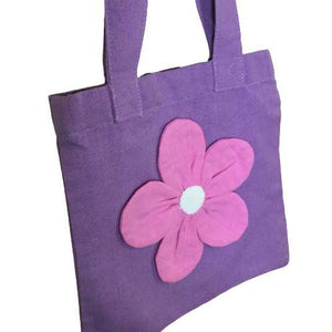 Small purple fabric shopping bag for child
