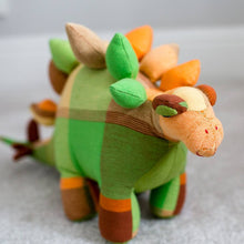Load image into Gallery viewer, Large brightly coloured stegosaurus cuddly toy