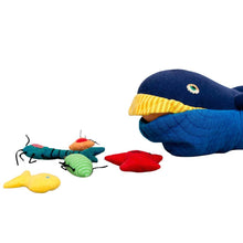 Load image into Gallery viewer, Eco friendly fabric whale toy for young children (detail view)
