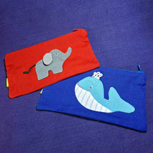 Load image into Gallery viewer, Colourful animal-themed fabric pencil cases
